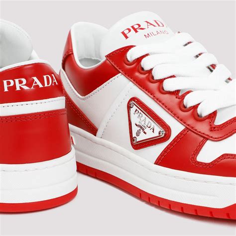 red prada feather shoes|red and white Prada shoes.